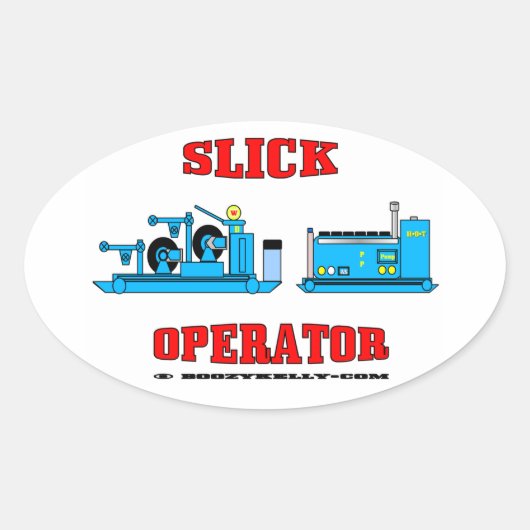 Slick Operator, Slickline, Wireline Operator, Olie Ovale Sticker (Voorkant)