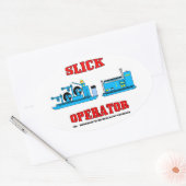 Slick Operator, Slickline, Wireline Operator, Olie Ovale Sticker (Envelop)