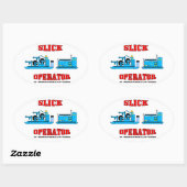 Slick Operator, Slickline, Wireline Operator, Olie Ovale Sticker (Vel)