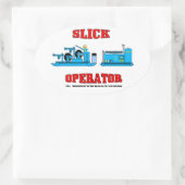 Slick Operator, Slickline, Wireline Operator, Olie Ovale Sticker (Tas)