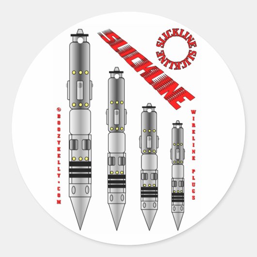 Slickline stekkers, Sticker, Draadlijnstekkers, Ol Ronde Sticker (Voorkant)