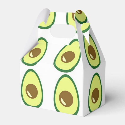 Slicte groene avocado op wit bedankdoosjes (Voorkant Zijde)