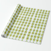 Slicte groene avocado op wit cadeaupapier (Uitgerold)