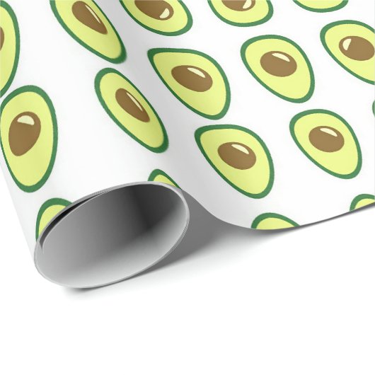 Slicte groene avocado op wit cadeaupapier (Rol Hoek)
