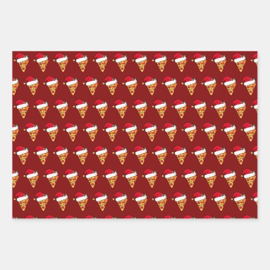Slicten met kerstfeestjes in Santa Hats Red Inpakpapier Vel (Voorkant)