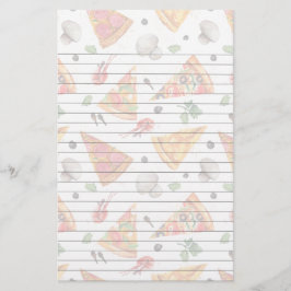 Slicten van Pizza en paddenstoelen Briefpapier