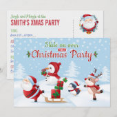 Slide on Over voor een uitnodiging voor een kerstf (Voorkant / Achterkant)