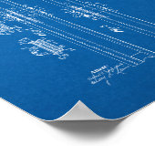 Slide-rule Runner Patent - Blauwdruk Poster (Hoek)