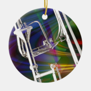 Slide Trombone kerstversiering U voegt TEKST toe Keramisch Ornament