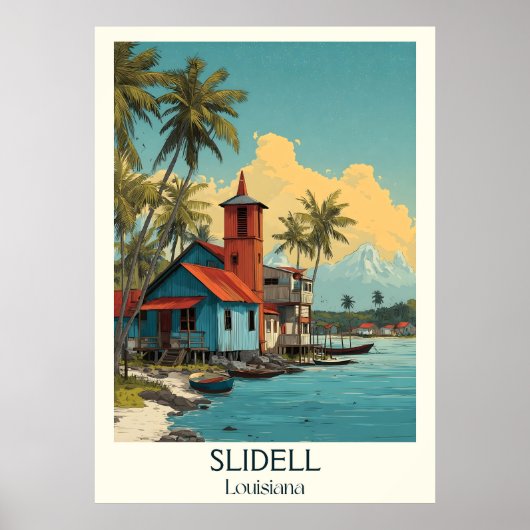 Slidell Louisiana  Bayou Lighthouse Art Poster (Voorkant)