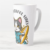 Sliding Cat Fun & Playful Vibes Latte Mok (Rechterhoek)