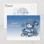 Sliding Snowman Holiday Christmas Briefkaart (Voorkant / Achterkant)