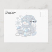 Sliding Snowman Holiday Christmas Briefkaart (Achterkant)