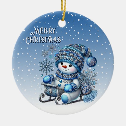 Sliding Snowman Kerstvakantie Ornament (Voorkant)