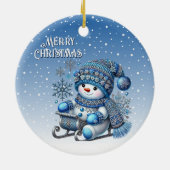 Sliding Snowman Kerstvakantie Ornament (Achterkant)