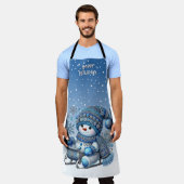 Sliding Snowman Kerstvakantie Schort (Gedragen)