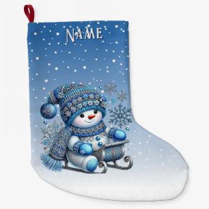 Sliding Snowman Kerstvakantie Stocking Grote Kerstsok