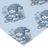 Sliding Snowman Kerstvakantie Tafelkleed (Gekanteld)