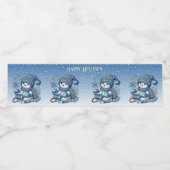 Sliding Snowman kerstvakantie Waterfles Etiket (Enkel label)