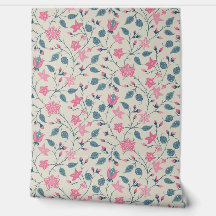 Slierend Bloemmotief - Paisley - Zacht Roze & Stof