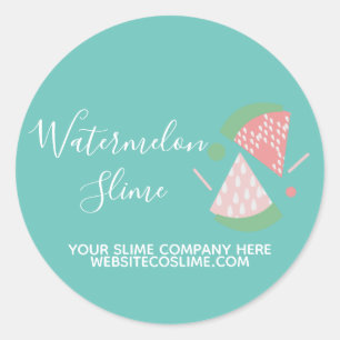 Slijm Bedrijfsmerk Watermeloen Ronde Sticker