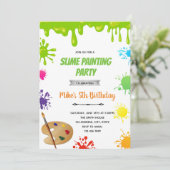 Slijm en kunst schilderij uitnodiging (Staand voorkant)