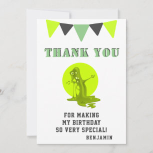 Slijm Monster Groen Grappige Verjaardag Bedankkaart