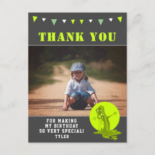 Slijm Monster Groen Kinderen Foto Verjaardag Bedan Briefkaart