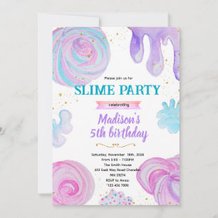 Slijm verjaardagsfeest uitnodiging
