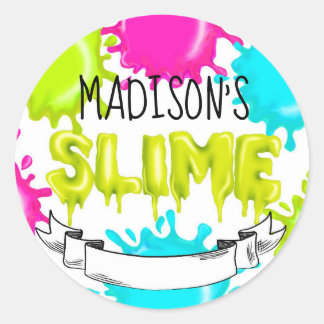 Slijmen Stickers, Slijmen Labels, Slijmen gunsten Ronde Sticker