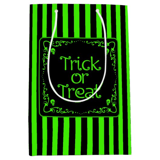 Slijmgroene Trick or treat Medium Cadeauzakje (Voorkant)