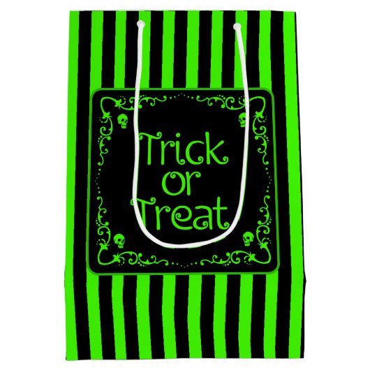 Slijmgroene Trick or treat Medium Cadeauzakje (Achterkant)