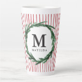 Slijp- en waterverf initiaal met kerstmis latte mok (Voorkant)
