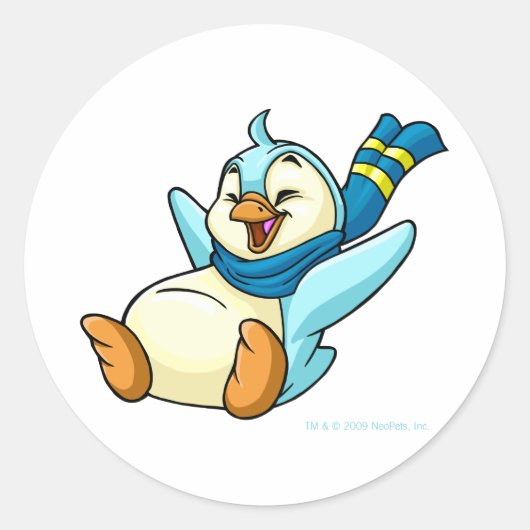 Slijpblauw Ronde Sticker (Voorkant)