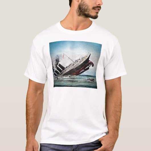 Slijpen van de Titanic Magic Lantern Slide T-shirt (Voorkant)