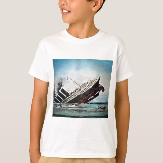 Slijpen van de Titanic Magic Lantern Slide T-shirt (Voorkant)