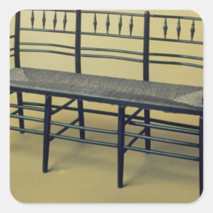 Slijpstoel (hout en spruw) vierkante sticker