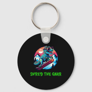Slijt De Gnar Grappige Snowboarden Dinosaur T-rex  Sleutelhanger