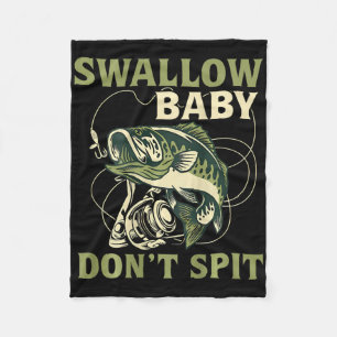 Slik Baby Niet Uit Grappige Vis Visserij T-shirts Fleece Deken