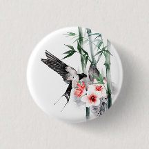 Slik door met Bamboe en bloemen