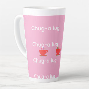 Slik een slok roze latte mok