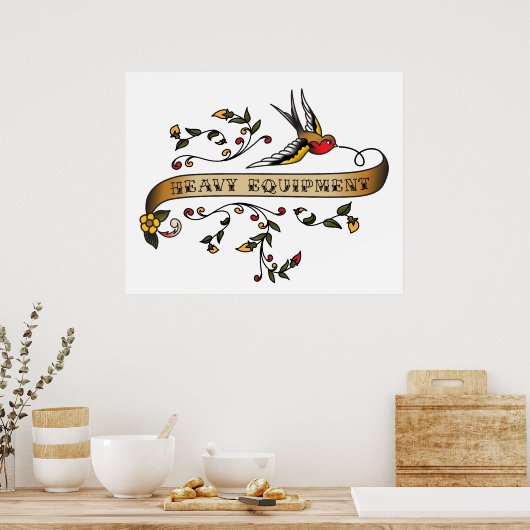 Slik en blader door met zware apparatuur poster (Keuken)