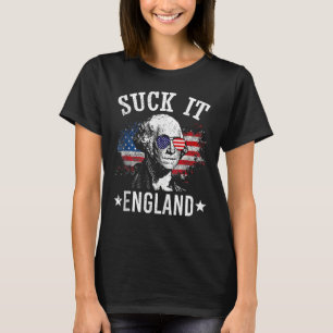 Slik Het Engeland Grappige 4 juli George Washingto T-shirt