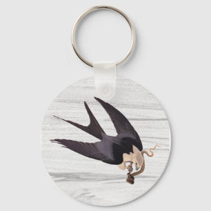 Slik Tailed Hawk door met een slang op Rustic Grey Sleutelhanger