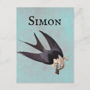 Slik Tailed Hawk door met Snake Audubon Briefkaart