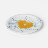 Slik van het Sinaasappel met de vorm van het hart Papieren Bordje (Gekanteld)