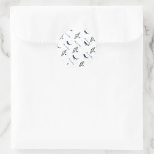 Slik vogel patroon ronde sticker