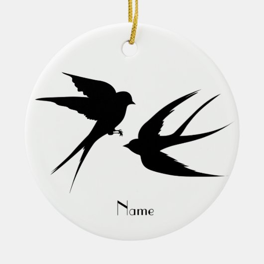 Slik vogels Silhouettes Thunder_Cove Keramisch Ornament (Voorkant)