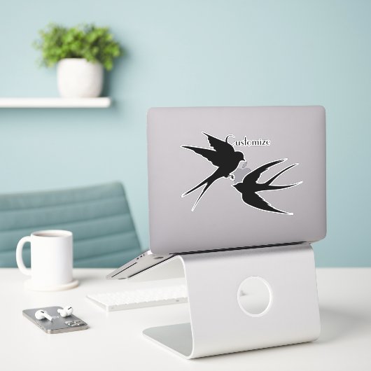 Slik vogels Silhouettes Thunder_Cove Sticker (Laptop op bureau)