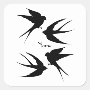 Slik vogels Silhouettes Thunder_Cove Vierkante Sticker